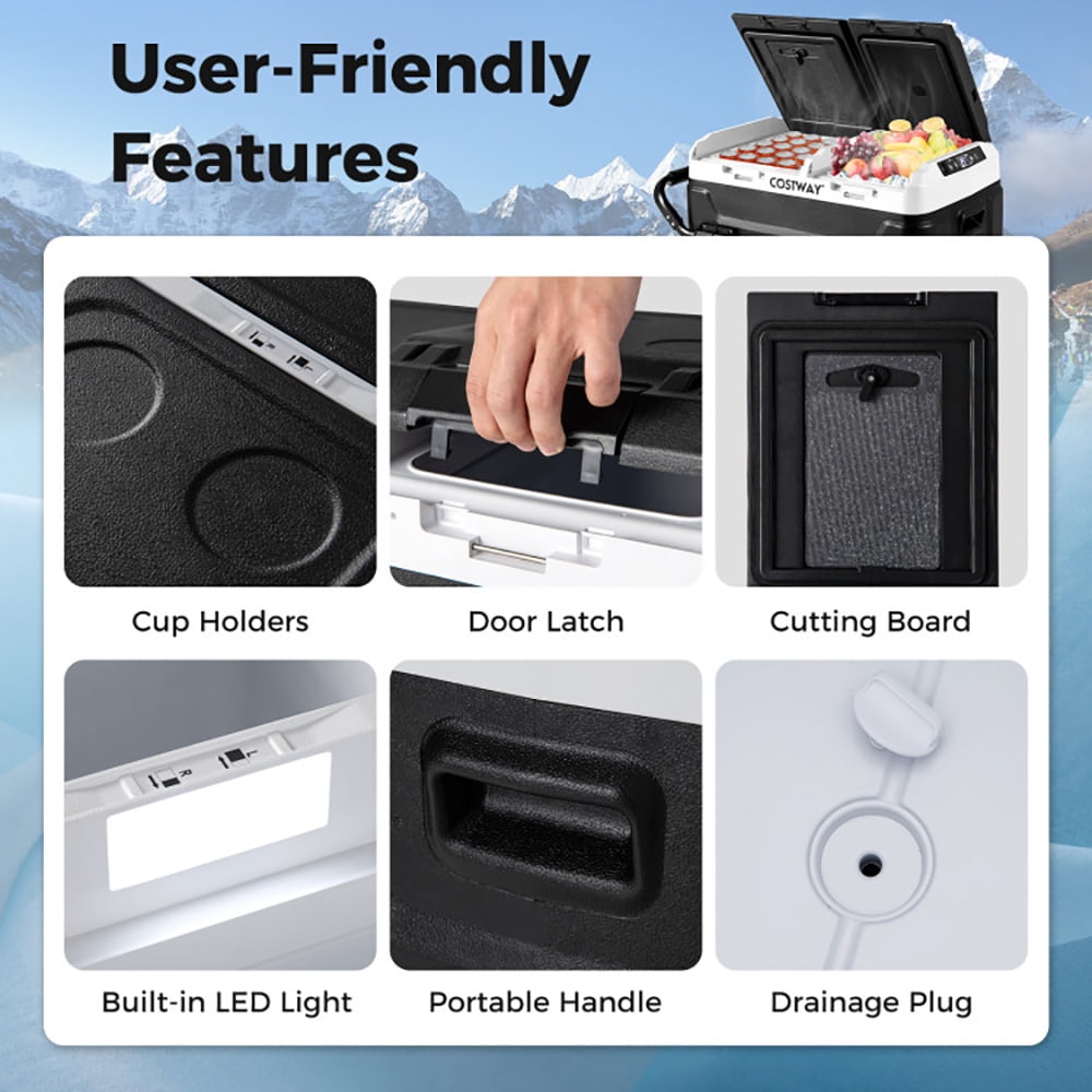 Aimee Lii 64QT Dual Zone 12V 42QT Car Refrigerator for Vehicles Camping Travel Truck Outdoor and Home Use, Portable Water Cooler, Black Aimee Lii 64QT Dual Zone 12V 42QT Car Refrigerator for Vehicles Camping Travel Truck Outdoor and Home Use, Portable Water Cooler, Black