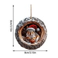 thumbnail image 3 of Forest Animal Christmas Ornaments, Owl and Raccoon Acrylic Tree Decorations with Hanging Rings for Holiday Home Decor, 3 of 9