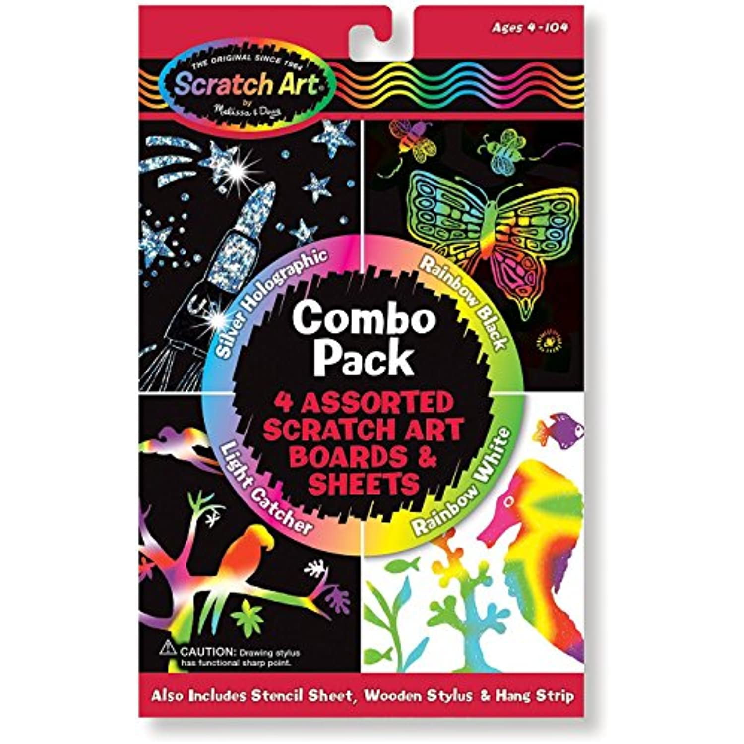 Melissa & Doug Scratch Art Bookmark Party Pack Activity Kit - 12 Bookmarks  - FSC-Certified Materials 