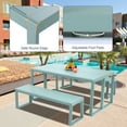 thumbnail image 4 of Aoodor 3-Piece Outdoor Patio Dining Set, Aluminum Furniture Set with 1 Rectangular Picnic Table and 2 Benches for Garden, Lawn, Yard, 4 of 9