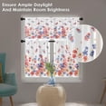 thumbnail image 3 of Floral Kitchen Curtains Window Curtains Valance and Tier Set 36 Inch, Blue Pink Flowers Spring Rod Pocket Short Tier Curtain, Abstract Small Cafe Curtains for Kitchen Decor, 3 of 6