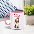 thumbnail image 2 of Merry Christmas Brittany Spaniel Santa Hat Xmas Tree Winter Holiday 11oz Accent Two-tone Mug Brittany Dog Lover Gifts Idea Coffee Tea Cup - 01013, 2 of 5