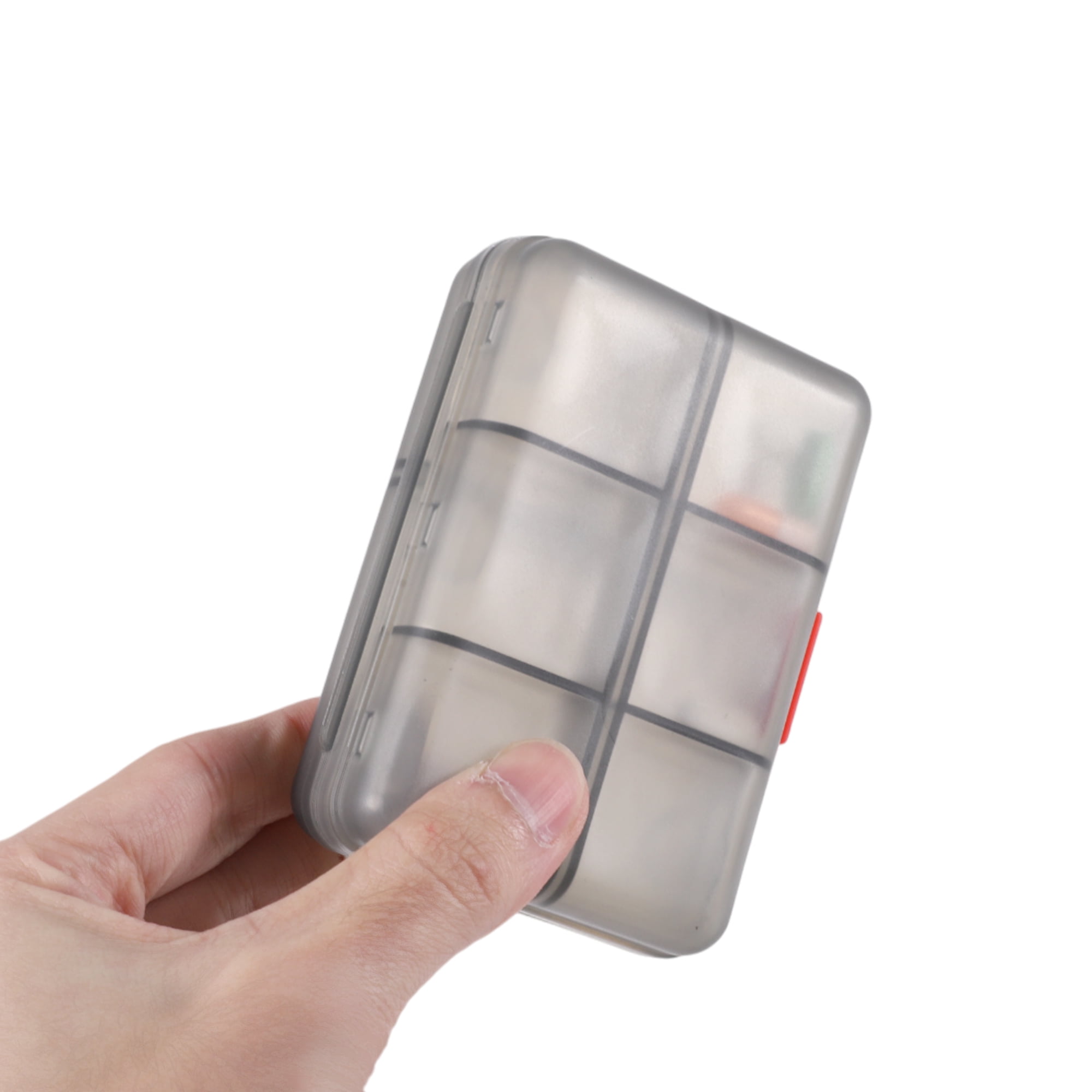 Unique Bargains 9 Grids Double Layer Pill Case for Travel 1 Pc Gray