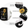 thumbnail image 6 of Yellow Sunflower Waterproof Fabric Shower Curtain,Summer Flower Bee Sunshine Black Waterproof Fabric Shower Curtain for Bathroom Curtains Bathtubs Hotel Shower Curtains with 12 Hooks Standard 72x72, 6 of 8