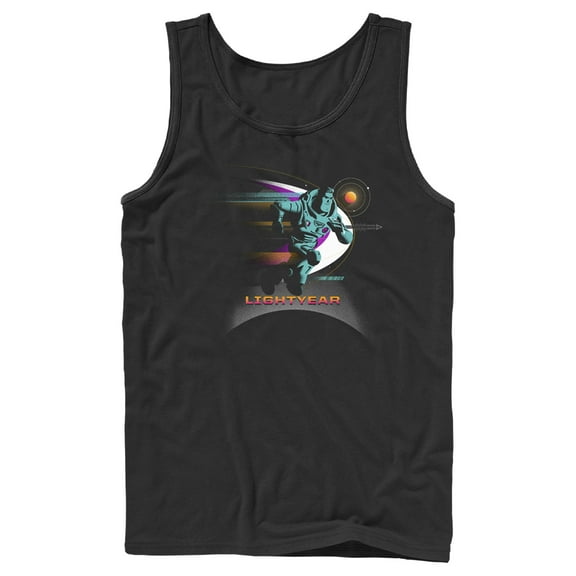 Men's Lightyear Buzz Running Planets Logo Tank Top Black X Large