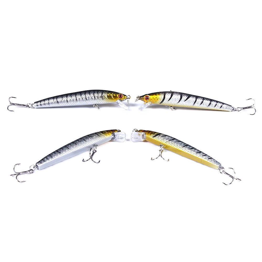 HENGJIA Minnow Bass Fishing Lures, Jerkbait Lure Set Hard Baits Crankbait for Catfish Trout Walleye Fishing Bait 12Pcs/kit, 3.74in/0.3oz