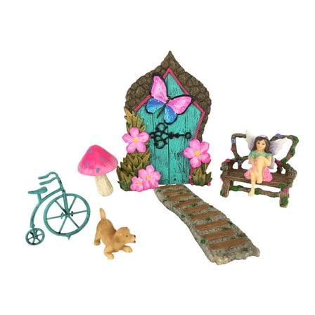 Miniature Fairy House Set - 7-Piece Fairy Garden kit by GlitZGlam - A Perfect Accessory for your Fairy House