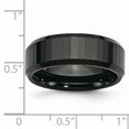 thumbnail image 5 of Ceramic Beveled Edge Black Faceted 8mm Polished Band Ring 10 Size, 5 of 5
