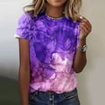 thumbnail image 2 of T-Shirts Grande Taille pour Femmes Printemps Été Imprimé Coloré Manches Courtes Col Rond T-Shirt Haut T-Shirts pour Femmes Rose Vif TG, 2 of 4