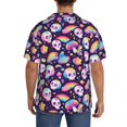 thumbnail image 3 of Fotbe Skull colorful mushroom rainbow Camisa Estampada de Manga Corta para Hombre, Casual de Verano, Estilo Playero, Sin Arrugas-XX-Large, 3 of 5