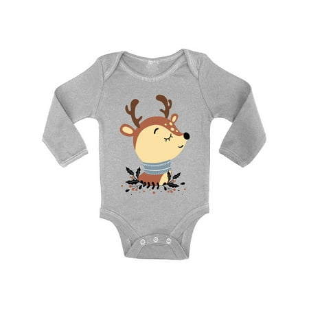 

Awkward Styles Ugly Christmas Baby Outfit Bodysuit Cute Little Deer Xmas Baby Romper