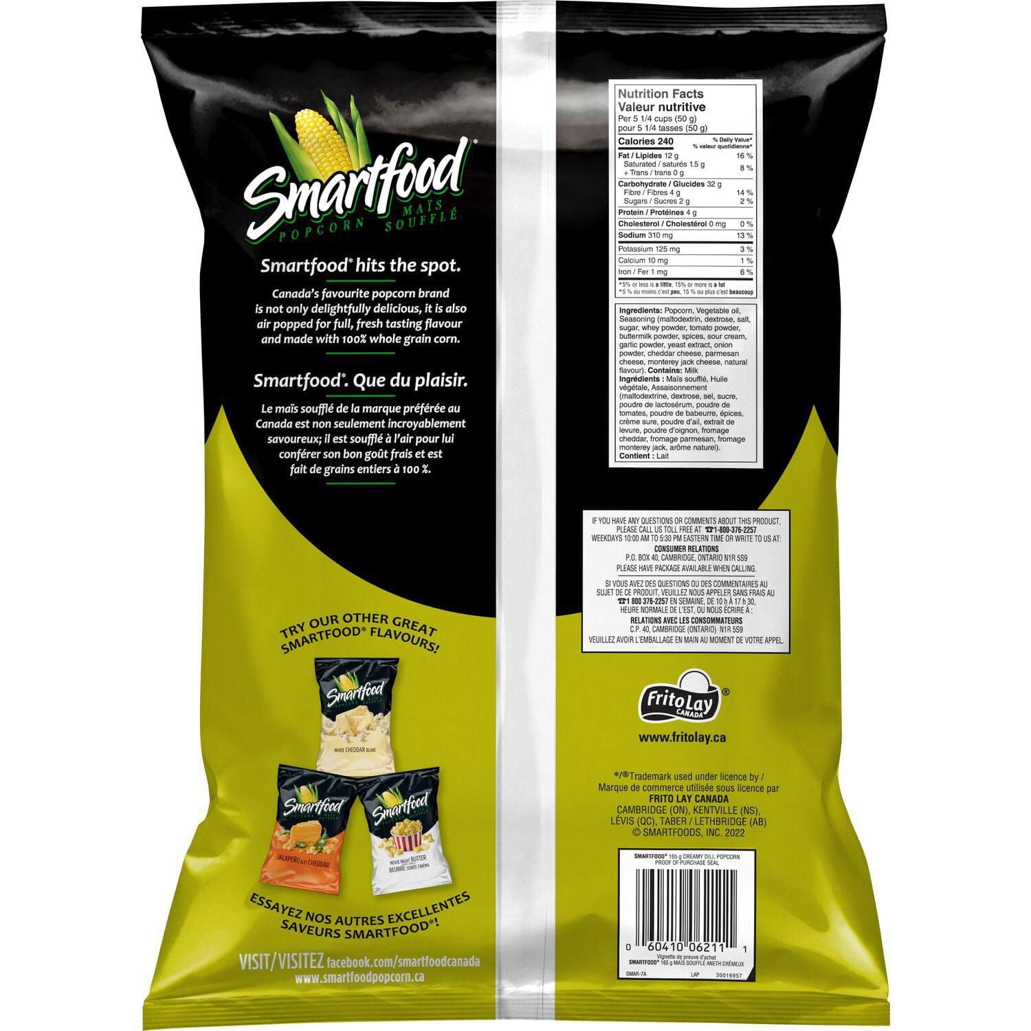 Smartfood Popcorn Creamy Dill, 165g