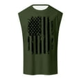 thumbnail image 5 of Baqcunre Tank Tops Men Male Independence Day Spring Summer Vest Print Pattern Round Neck Plus Size Comfortable Vest T-Shirts For Men Tops For Men Army Green L, 5 of 5