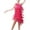 Hot Pink, variant on Frostluinai Womens Fringe Prom Dress One Shoulder Tassel Knee Length Dress 1920s Slim Fit Latin Salsa Tango Dress Vintage Dancing Dress