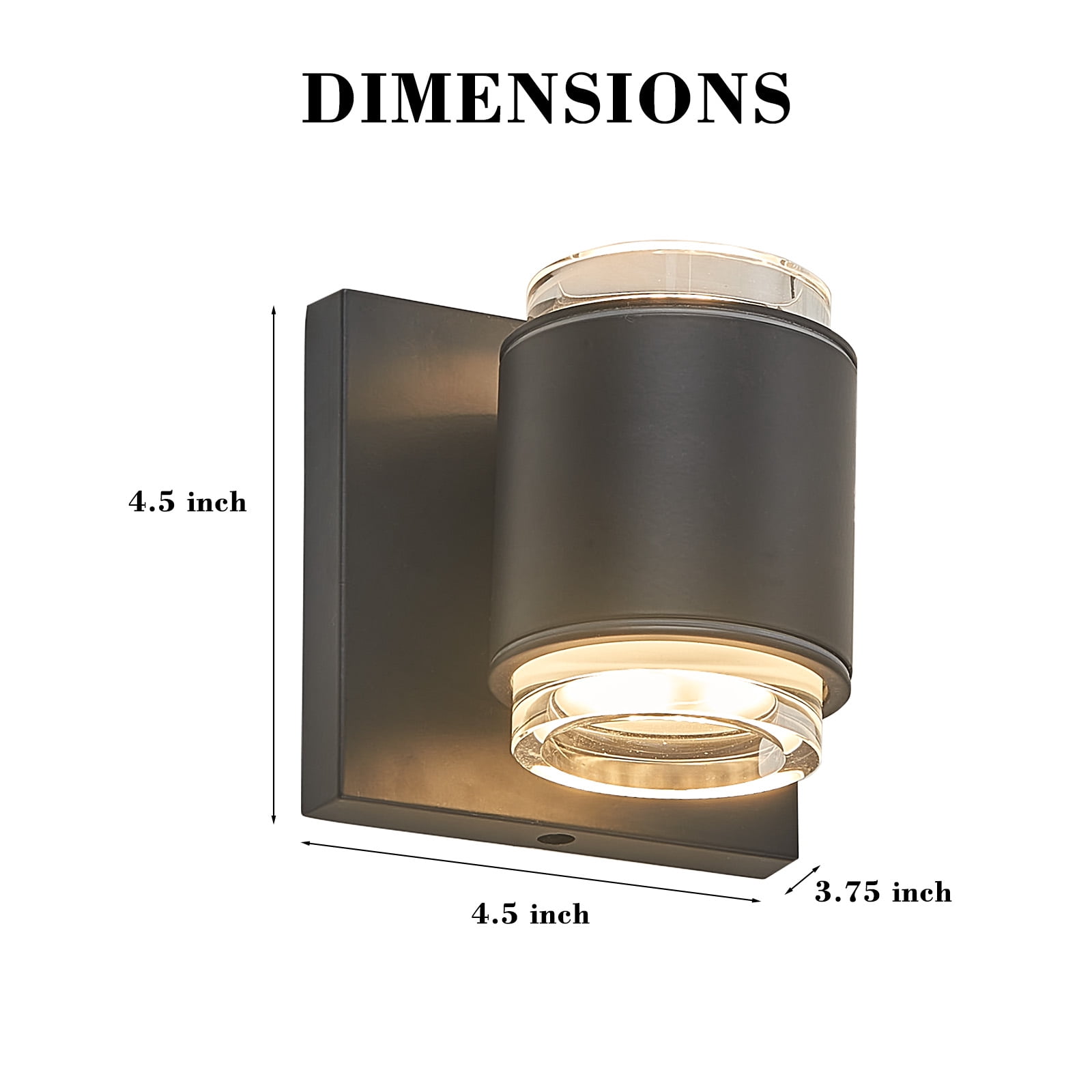 Modern LED Wall Sconce, Up Down Lighting 3000K Warm White, Outdoor Indoor Wall Light for Hallway Porch Patio Garage Entryway,Pool, Stairwell Wall Decor & Security Lighting Fixture