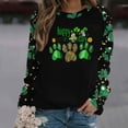 thumbnail image 5 of Happy St Patricks Day Shirt Women Dog Paw Print Sweatshirt Long Sleeve Crewneck Pullover St Patrick's Day Shamrock Graphic Shirts, 5 of 5