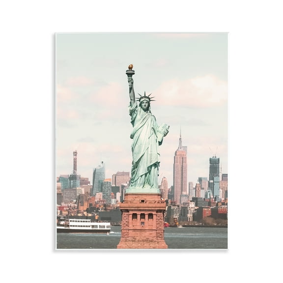Stupell Industries Statue of Liberty Skyline Cities & Countries Photography Unframed Art Print Wall Art, 11 x 14