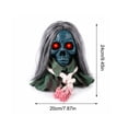 thumbnail image 3 of Animated Walking Skull Head with Light-Up Red Eyes Creepy Moving Halloween Prop with Long Grey Hair Horror Music Motorized Resin Decoration for Party Yard Indoor Outdoor Spooky Decor Gift, 3 of 7