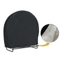 thumbnail image 2 of Firewood Log Rack Cover, Waterproof Outdoor Log Hoop Cover, Dry Wood Pile Rack Storage Tarp Cover Windproof UV Resistant Sun Snow BLACK101.5x61x104, 2 of 4