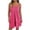 *Hot Pink, variant on Women's Wide Strap Sleeveless Romper , Ladies' Split Front Overlay Jumpsuit , Casual Loose Summer Playsuit For Women,Black,XS-XL