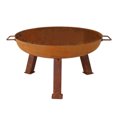 thumbnail image 1 of Sunnydaze Bol de Foyer Rond Portable en Fonte Rustique pour Camping Extérieur Ou Cour Arrière avec Poignées - 24 Pouces - Rouille Oxydée, 1 of 10