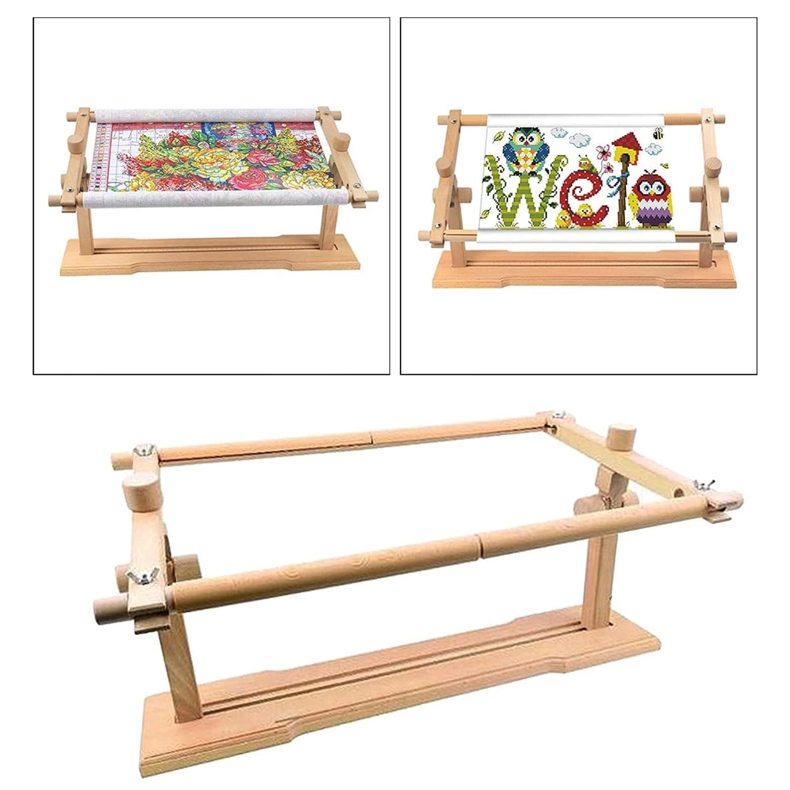 Cross Stitch Frame,Frame Embroidery Floor Stand,220 Degree Rotation Adjustable Cross Stitch Frame Stand,Hands Free Embroidery Hoop for Embroidery Lovers,58x12cm