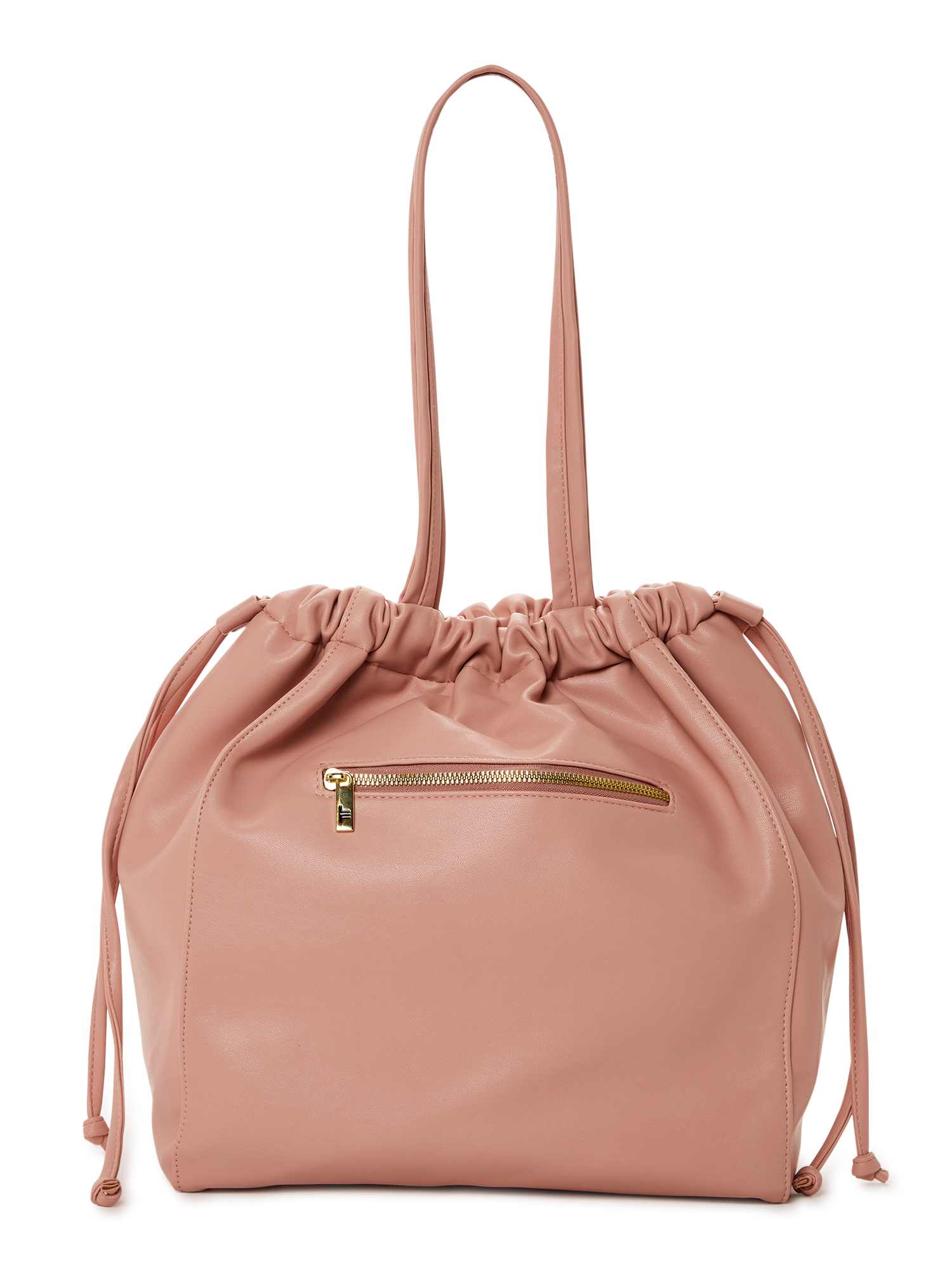 London Fog Women's Adult Irina Drawstring Satchel Handbag Blush