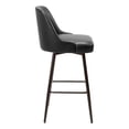 thumbnail image 2 of Keppel Swivel Barstool Black & Bronze Barstool, Modern Style, Plush and durable faux leather fabric, Plywood, Indoor Bar, 2 of 5