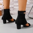 thumbnail image 6 of Purcolt Women's Summer Open Toe Booties Sandals Faux Suede Strap Wrap up Pump Boots Casual Block Heeles Dress Shoes with Zipper Back, 6 of 9