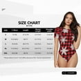 thumbnail image 5 of Vsdgher Snowflakes On A Buffalo Plaid Prinr Short Sleeve Body suit for Womens, Sexy Onesie One Piece Round Neck Bodysuit Shapewear Tummy Control-X-Large, 5 of 7