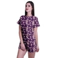 thumbnail image 2 of Moomaya Womens Printed Tee and Shorts Pajama Set PJs,Short Sleeve Sleepwear Nightwear S-XXL, 2 of 7