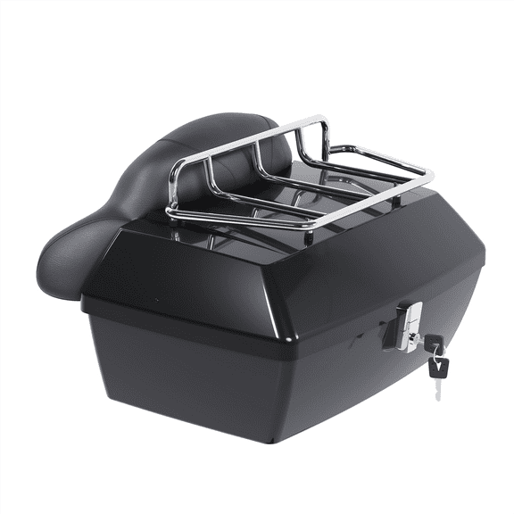 Black Tail Box Trunk Motorcycle Bag Top Rack Pack For Honda Harley Kawasaki