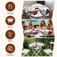 thumbnail image 7 of Christmas Snowman Round Tablecloth, Fitted Table Cover with Elastic for 45"-54" Round Tables, Plaid Xmas Tree Winter Snowflake Table Cloth Outdoor Indoor Dinning Party Waterproof Tablecloths, 7 of 7