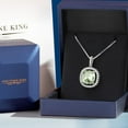 thumbnail image 5 of Gem Stone King 925 Sterling Silver Cushion Green Prasiolite and White Moissanite Pendant Necklace for Women (7.16 Cttw, with 18 inch Silver Chain), 5 of 6