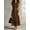 Brown, variant on Women's Apricot Geometric Striped Sleeveless Shirt Dress, Belted Waist A-Line Midi Dress, Elegant Casual Dress For Work, Vacation & Party