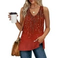 thumbnail image 3 of JTZGDY Tank Top for Women Cute Boho Floral Printed V Neck Summer Sleeveless Graphic T Shirt Tops Dressy Casual Loose Fit Cozy Tunic Blouses Red XL, 3 of 8