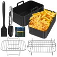 thumbnail image 3 of 7Pcs Air Fryer Accessoires Ensemble Flexible Antiadhésif Air Friteuse Silicone Doublure Acier Inoxydable Grille de Friteuse à Air Chaud avec Brosse à Huile Réutilisable Friteuse à Air Temps de Cuisson au Lave-Vaisselle Sûr pour Air Frye, 3 of 10