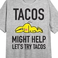 thumbnail image 5 of It's Happy Bunny Tacos Might Help Crew Neck Short Sleeve Gray Heather Women's Night Shirt-XL, 5 of 5