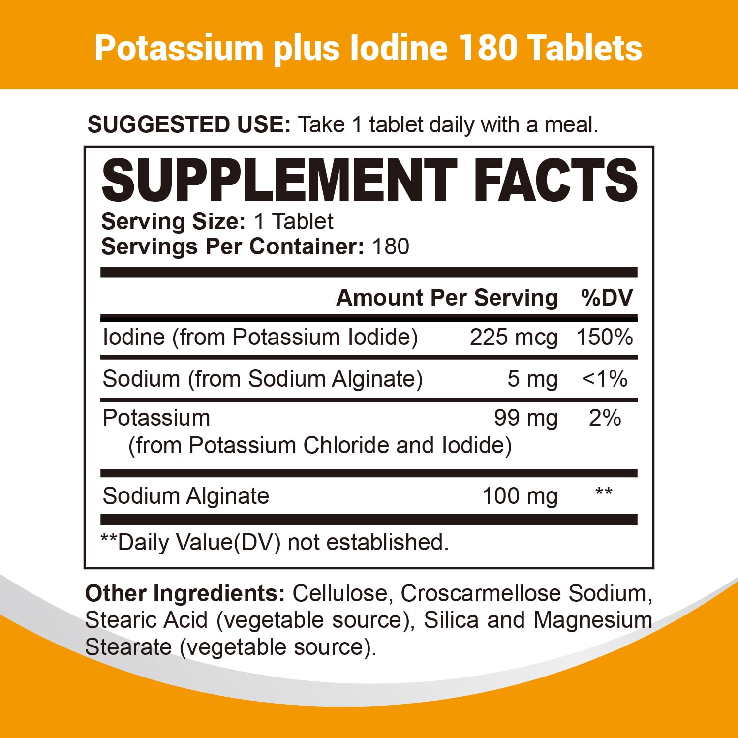 Oppuland | Syrilin Potassium Plus Iodine Vegetarian 180ct Thyroid Function Supports Electrolyte Balance and Healthy Cellular Metabolism