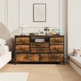 thumbnail image 4 of Tuekys Dresser TV Stand with Storage for 50'' TV, Bedroom TV Table Dresser with 8 Drawers,Power Outlet and LED, TV & Media Console Table Furniture for Living Room, Brown, 4 of 10