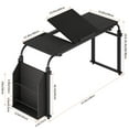 thumbnail image 6 of 40cm Wide Desktop Over Bed Table, Adjustable Tilt Sofa Bed Table, Overbed Table with 360 Degree Wheels, Side Bookshelf, Over The Bed Table Adjustable Height and Length-80 cm,Black, 6 of 8