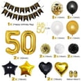 thumbnail image 3 of SPECOOL 50th Birthday Decorations Kit for Men Women, Black Gold Happy 50 Birthday Banner Balloons Supplies, Black Gold and White Paper Pompoms, Forty Year Old Bday Decorations, 3 of 7