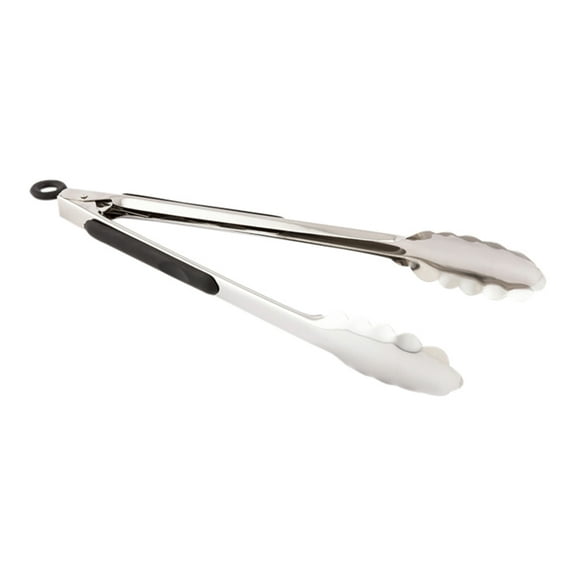 Met Lux Stainless Steel Heavy-Duty Tongs - with Rubber Grip - 12" - 1 count box