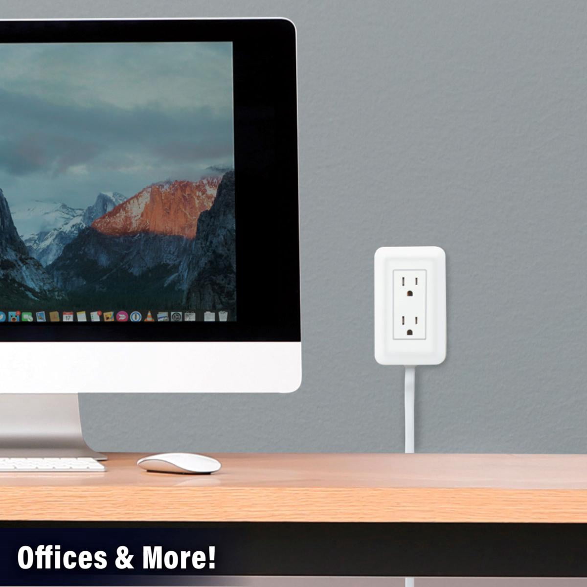 Presto Plug DELUXE Outlet Extender *2 pack* for Relocating Unreachable Power Outlets, 4ft Cord, 4 AC Outlets, 4 USB-A Ports, 2 USB-C Port & Built-in Shelf – *Includes 2 Units*