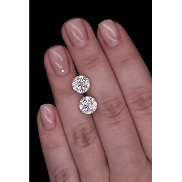 "2.40 Ct Round Cut FL/D GRA Real Moissanite Stud Earrings | 14K White Gold | 7MM"