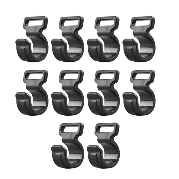 10Pcs Outdoor Camping Canopy Tent Rod Camping Tarp Clip Awning C Clip Tent Poles Clip Plastic C Clamp Black C Shape Clip