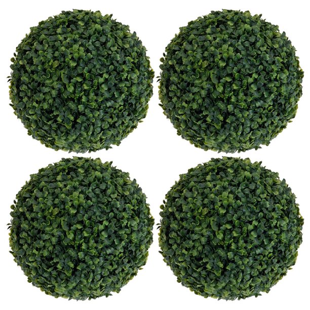 4 Pcs 19inch Artificial Plant Topiary Balls for Outdoor Decor, Garden