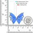 thumbnail image 4 of Butterfly Petite Dainty Thumb Ring Lab Created Blue Opal Ring 925 Sterling Silver size 7, 4 of 5