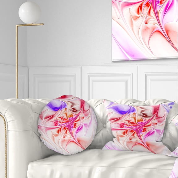 Designart Unique Red Fractal Design Pattern - Abstract Throw Pillow - 12x20