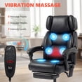 thumbnail image 3 of HOMCOM Executive Office Chair with 6-point Vibration Massage and Heat, Faux Leather Computer Desk Chair with Adjustable Headrest, Footrest, Black, 3 of 8